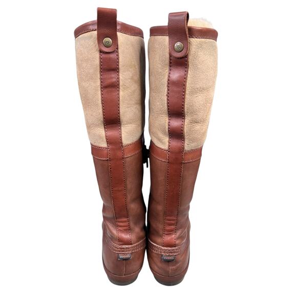 UGG Women’s Belcloud Brown Leather Duck Lined Boots Size US 8.5 - Picture 8 of 10